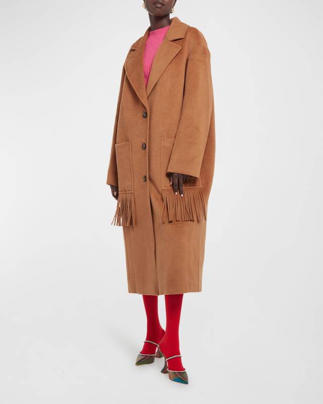 Eleanor Fringe Detail Duster Coat